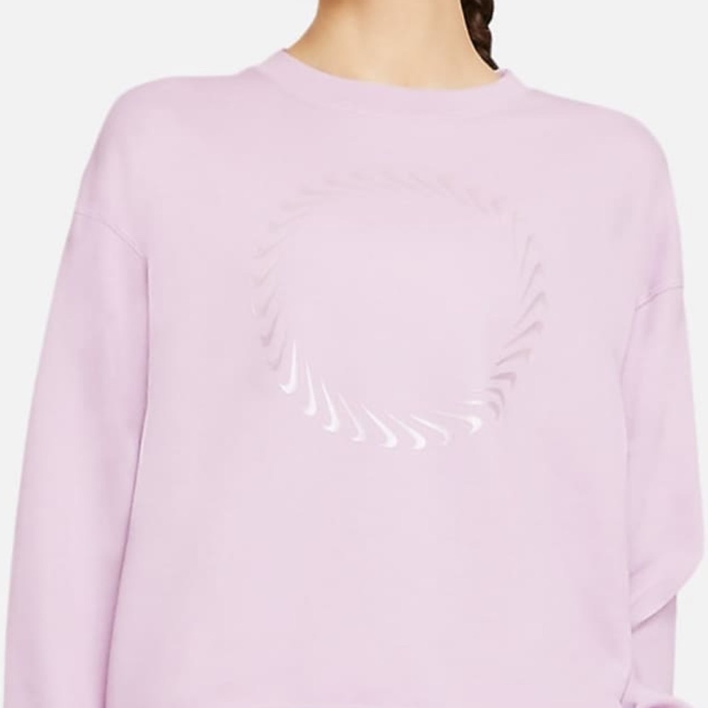 Nike Icon Clash fleece crew neck sweat in pale lilac
